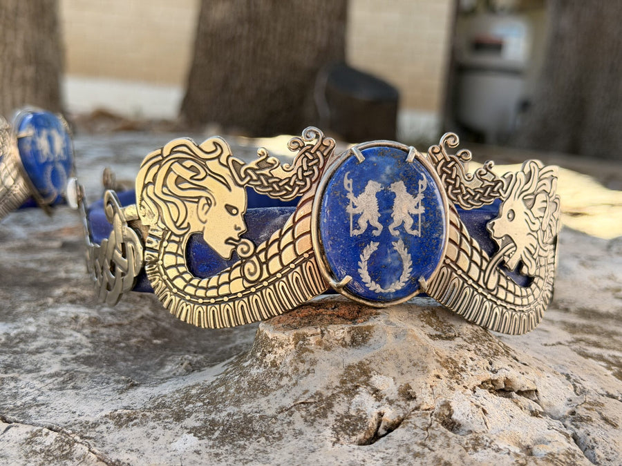 Bjornsborg Baronial Coronets with engraved Lapis