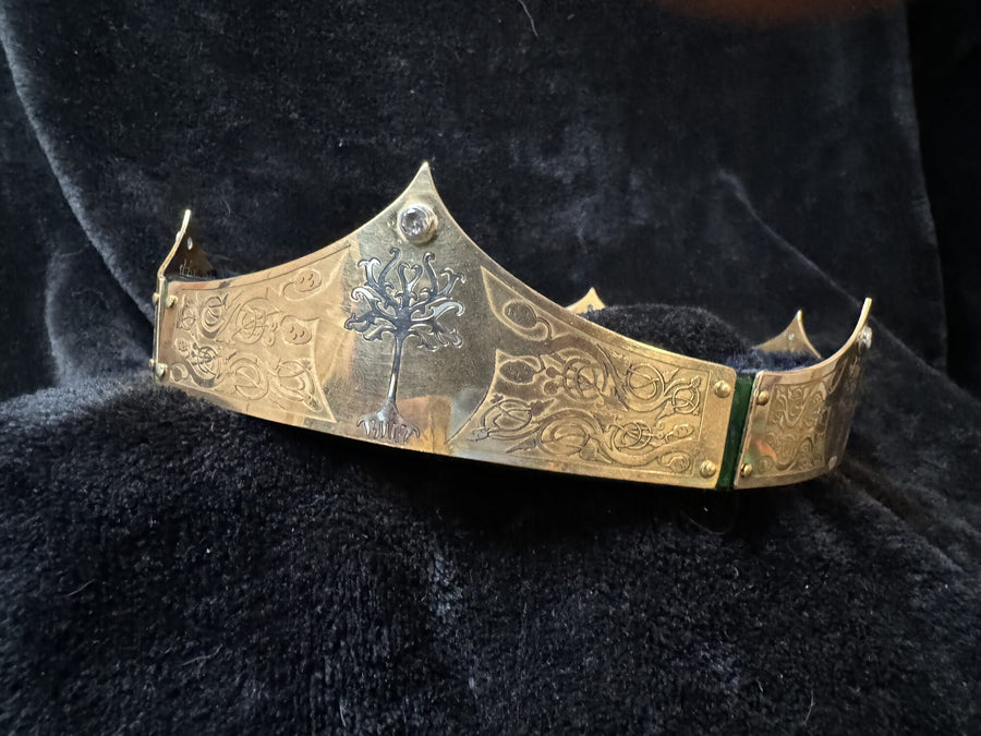 Engraved brass coronet