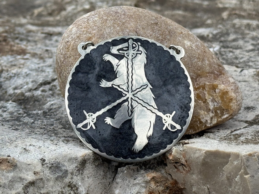 Order of Defense medallion with a badger